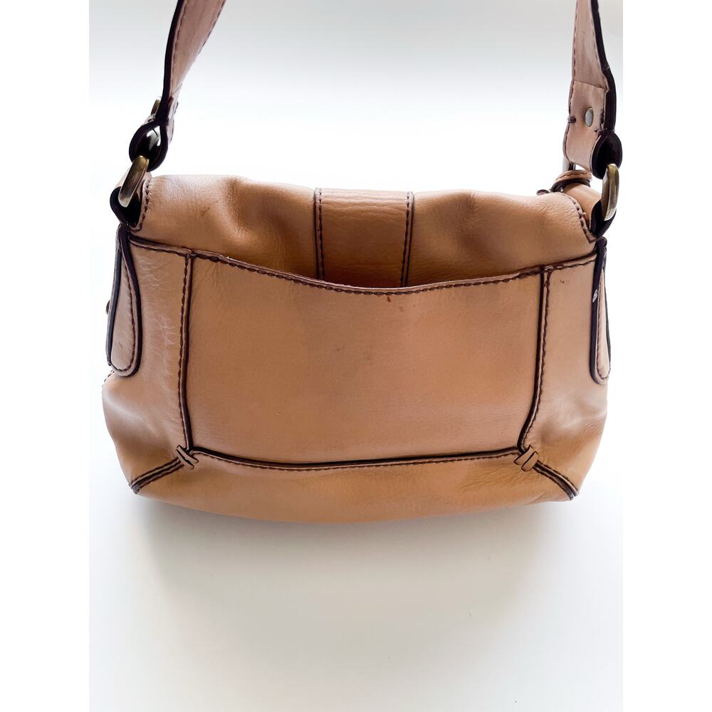 Fossil Leather Light Tan Buckle Shoulder Bag - Picture 4 of 8